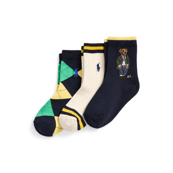 Set van 3 paar crewsokken met Polo Bear Boys 1.5-6 Years in 1