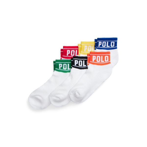 Set van 6 paar enkelsokken met logo