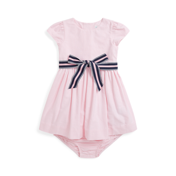 Cotton Oxford Dress &amp; Bloomer Baby Girl 1