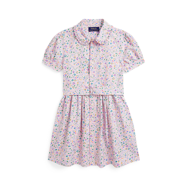 Gebl&uuml;mtes Baumwolloxfordkleid mit G&uuml;rtel Girls 1.5-6.5 Years in 1