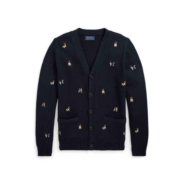 Dog-Embroidered Cotton Cardigan Boys 6-14 Years 1
