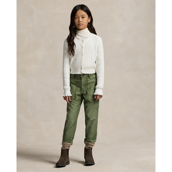 ポロラルフローレン コットンポインテールカーディガン　ホワイト　M Polo Ralph Lauren Childrenswear カーディガン ポインテール
