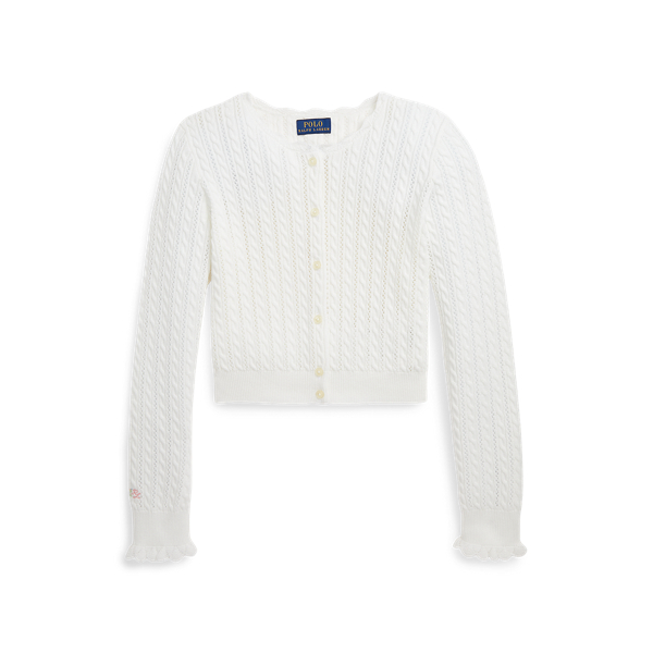Pointelle-Knit Cotton Cardigan