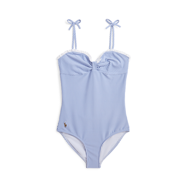 Seersucker Print One Piece Swimsuit for Girls Ralph Lauren NO