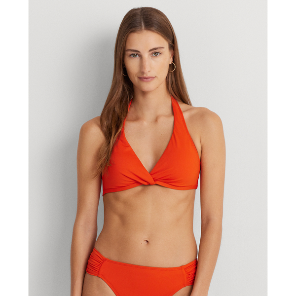 Twist-Front Halter Bikini Top