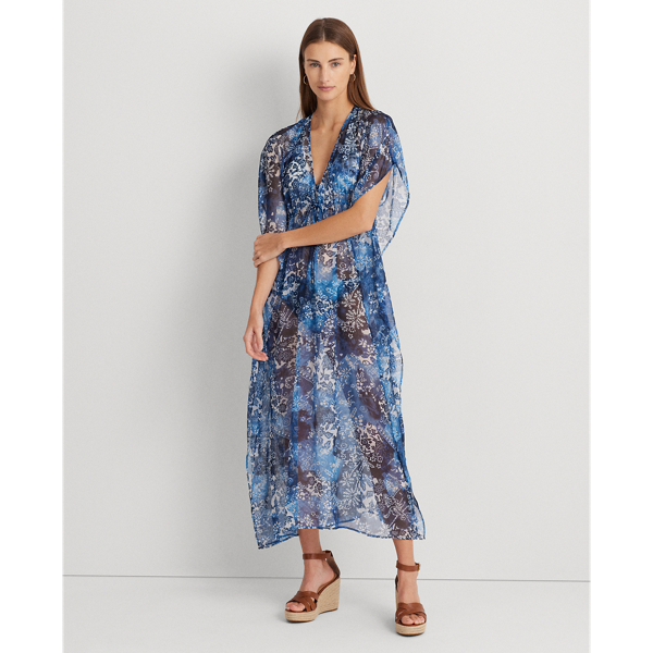 Multi Print Chiffon Caftan Cover-Up Lauren 1