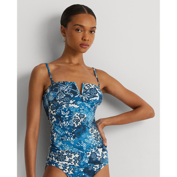 Print Bandeau Tankini Top