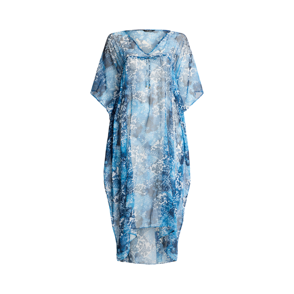 Print Chiffon Caftan Cover-Up Lauren Woman 1
