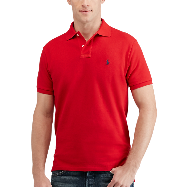 Polo ajust&eacute; en coton piqu&eacute; Polo Ralph Lauren en Rouge RL 3