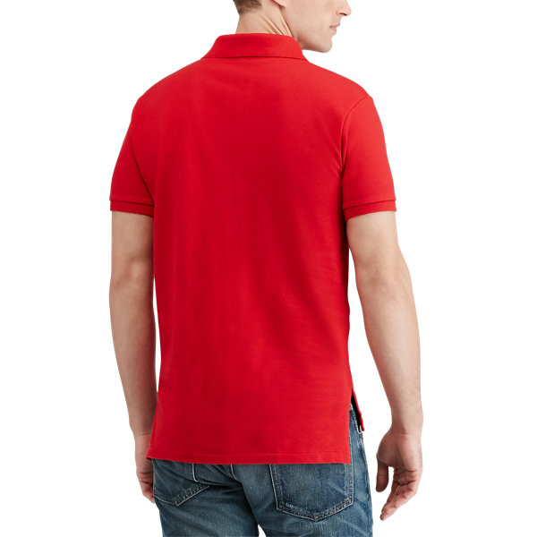 Polo ajust&eacute; en coton piqu&eacute; Polo Ralph Lauren en Rouge RL 4