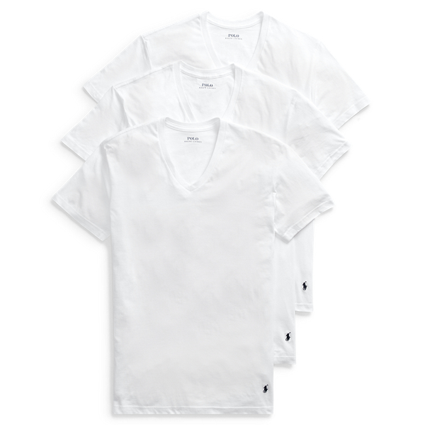 Ralph lauren v neck t shirt 3 pack on sale