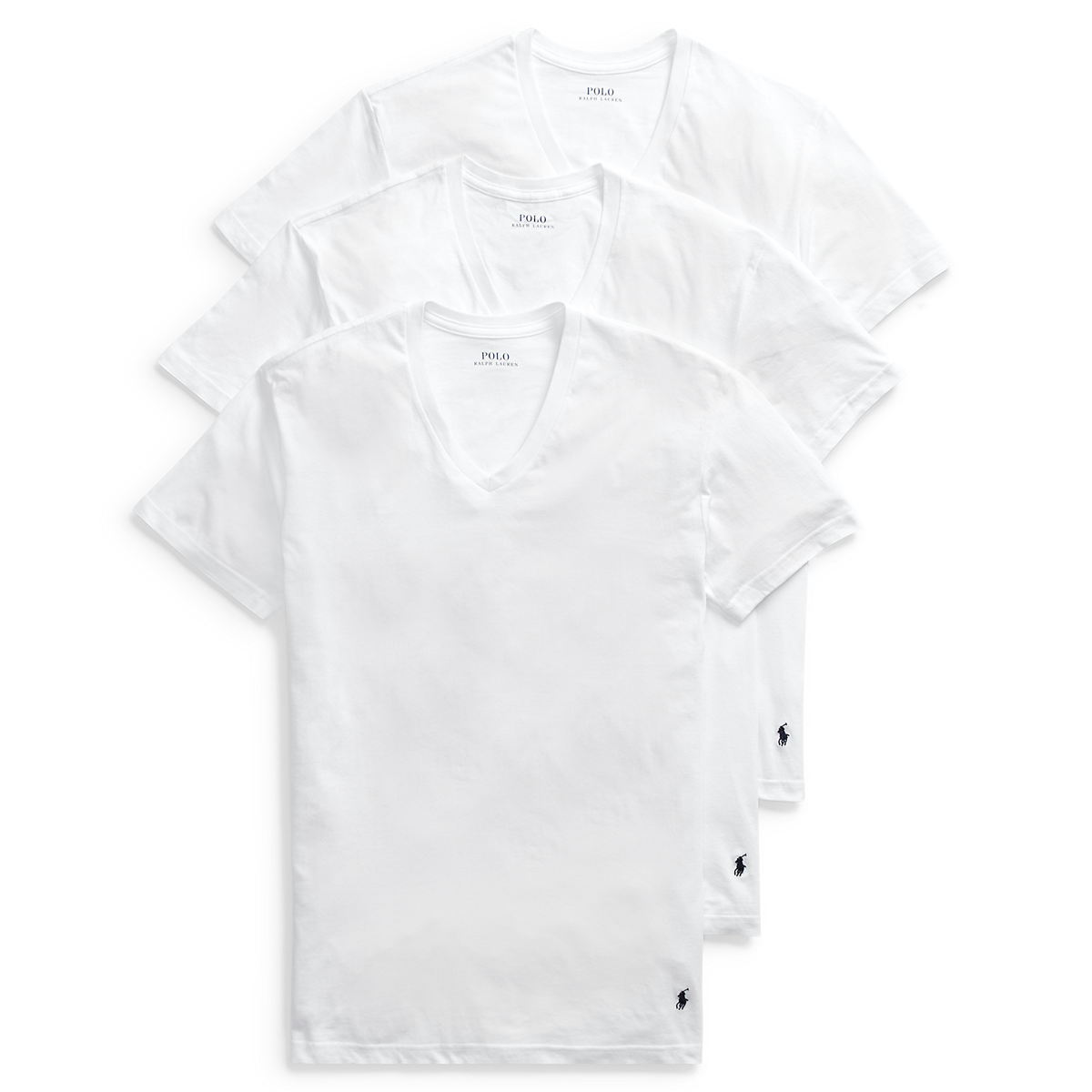 Men s Polo V Neck T Shirts Three Pack Ralph Lauren