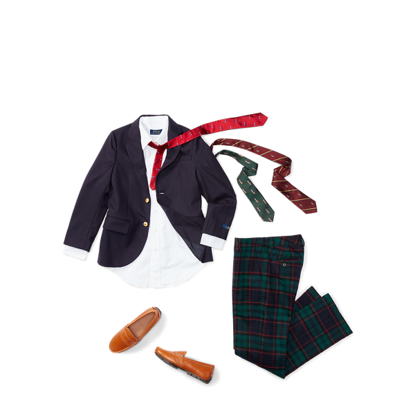 Navy Wool Brass-Button Sport Coat Boys 8-20 3