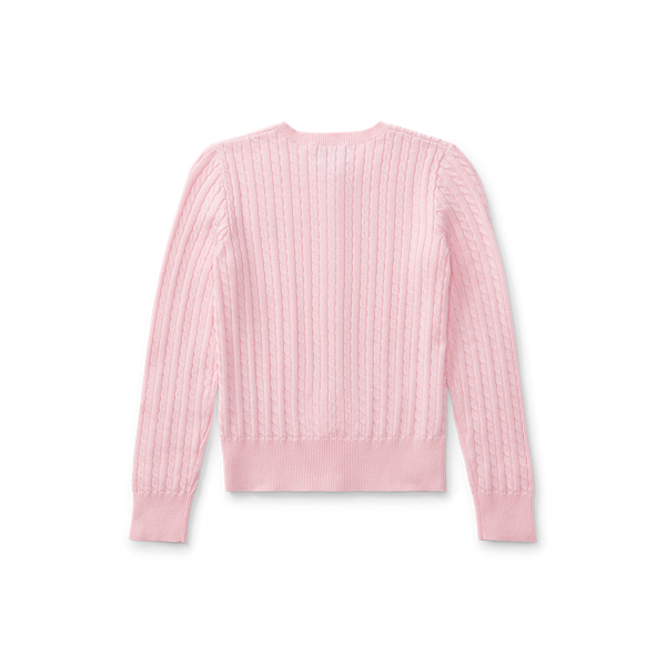 Baumwollstrickjacke mit Zopfmuster Girls 7-14 Years in Rosa 2