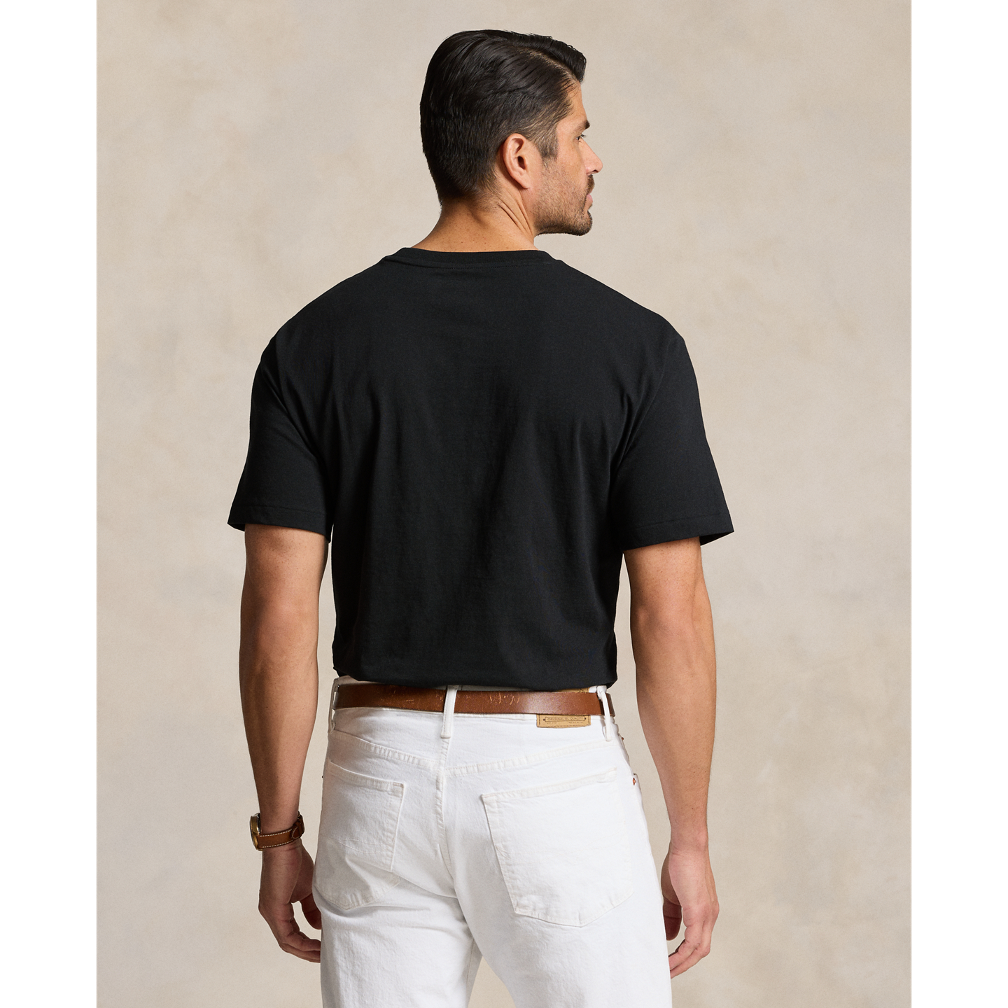 Мужская футболка Ralph Lauren Jersey Pocket, цвет: Чёрный — фото 2