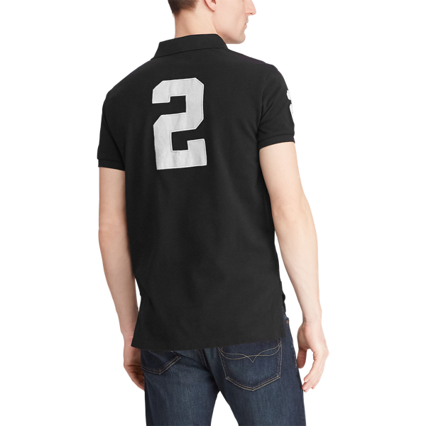 Polo Black/White Classic Fit Mesh Polo Shirt Big & Tall 4