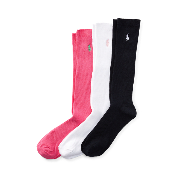 Ribbed Knee-High 3-Pack Girls 7-16 Socks Tights Ralph Lauren