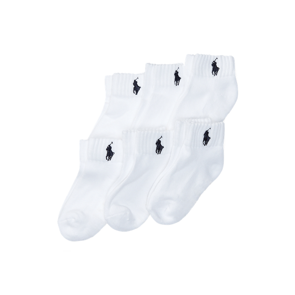 White Quarter-Length-Sock 6-Pack Boys 2-7 1