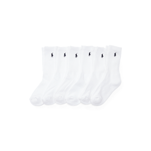 White Classic Crew Sock 6-Pack Boys 8-20 1