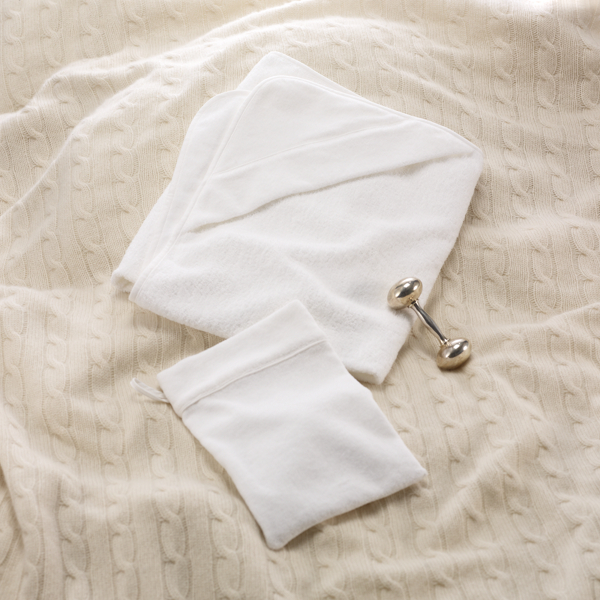 White Terry Hooded Towel & Mitt Set Baby 4