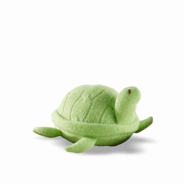 Lime Cashmere Turtle Rattle Baby 1