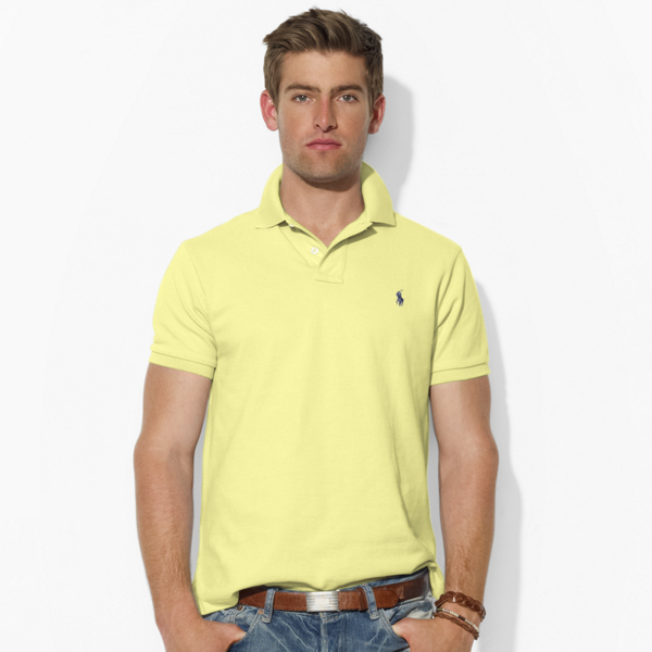 Wicket Yellow Custom-Fit Mesh Polo Shirt Polo Ralph Lauren 1