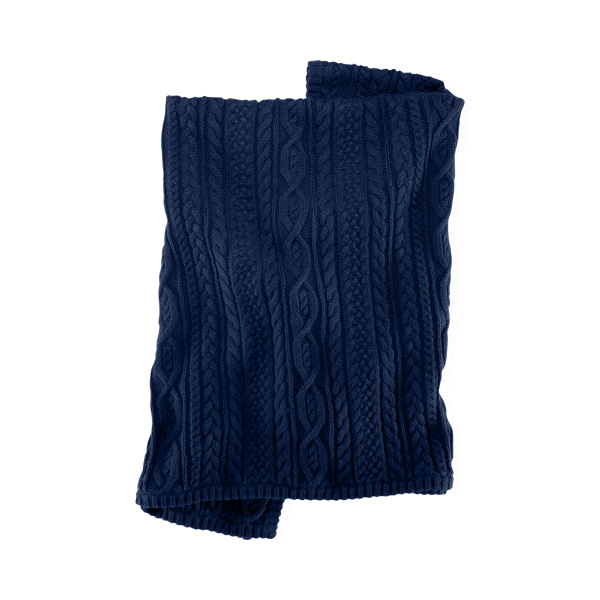 Aran-Knit Cotton Blanket Baby 1