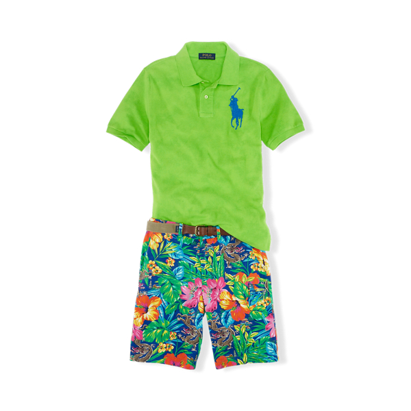 Khaki Leather-Trimmed Woven Belt Boys 8-20 2