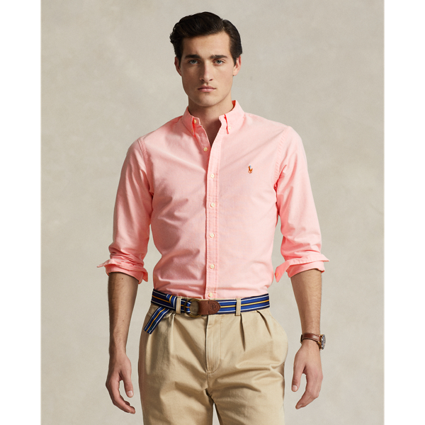 Ralph lauren men's pink striped shirt best sale