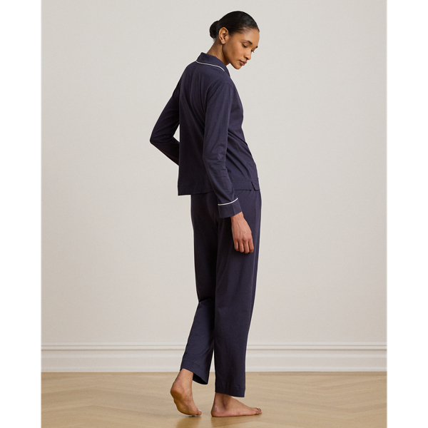 Windsor Navy Cotton Jersey Pajama Set Lauren 5