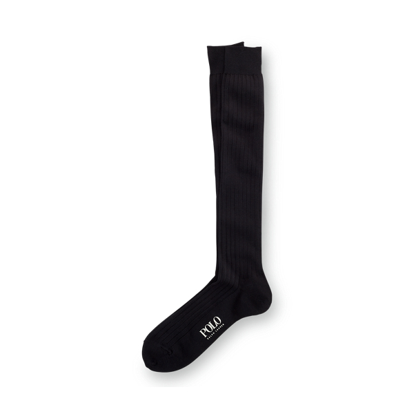 Black Solid Rib Over the Calf Socks Polo Ralph Lauren 1