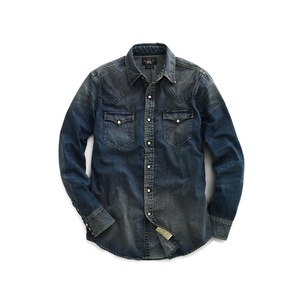 Slim Fit Denim Western Shirt