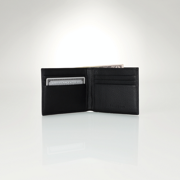 Black Pebbled Leather Billfold Polo Ralph Lauren 2