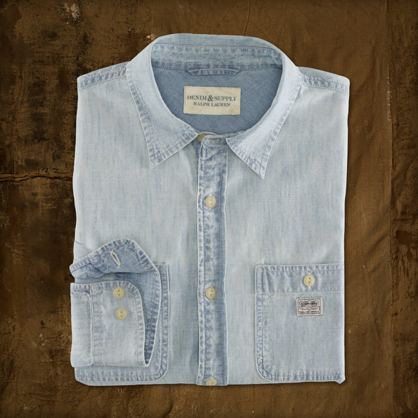 Light Indigo Light Chambray Shirt Polo Denim & Supply 2