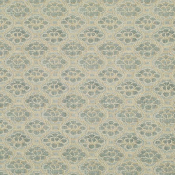 Belton Floral Swatch: Chambray