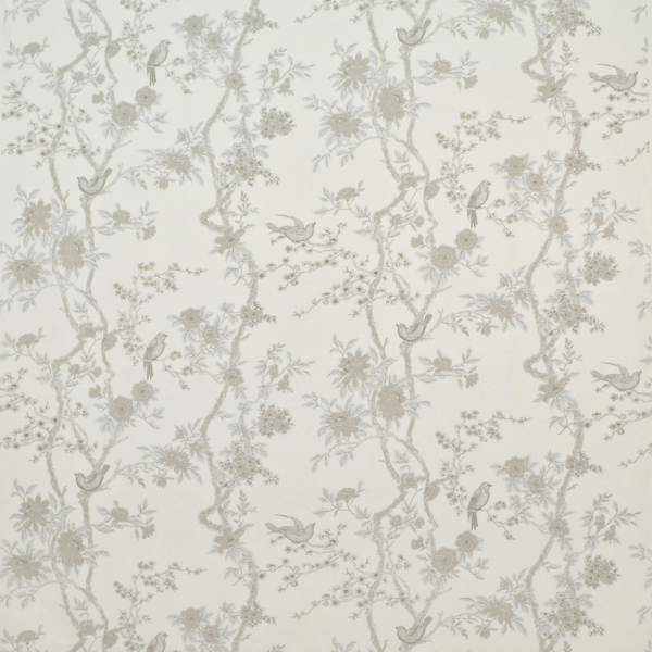 Marlowe Floral Silk Swatch: Silver