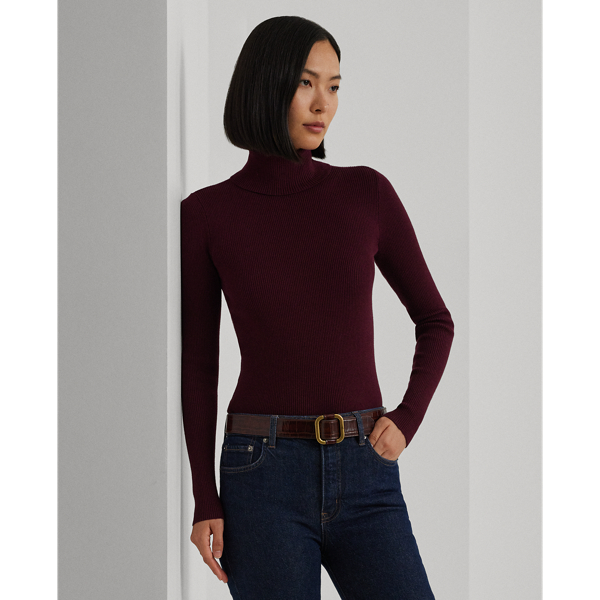 Pinot Noir Ribbed Turtleneck Sweater Lauren 1