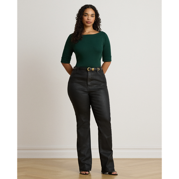 Stretch Cotton Boatneck Tee
