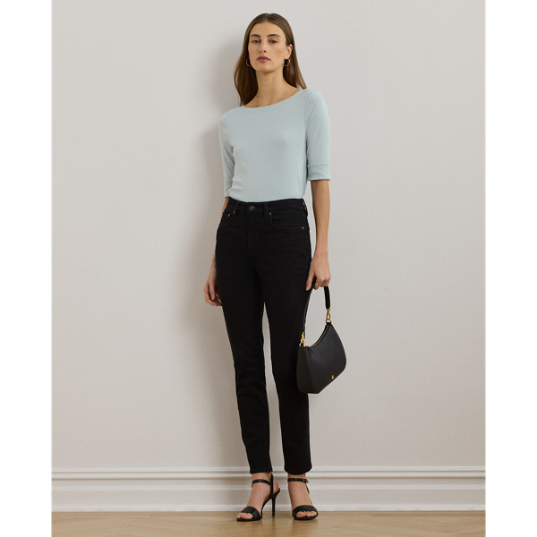 ラルフ・ローレン Lauren Ralph Lauren ストレッチ Cotton Boatneck Tee レディース シャツ トップス New S Stretch Cotton Boatneck Tee | Ralph Lauren