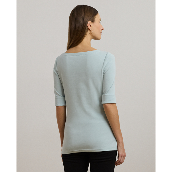 ラルフ・ローレン Lauren Ralph Lauren ストレッチ Cotton Boatneck Tee レディース シャツ トップス Pale Lauren Ralph Lauren Stretch Cotton Boatneck Top White XS at