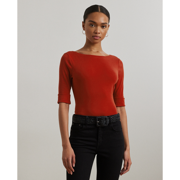 Madison Red Camiseta de algodón elástico Lauren 1