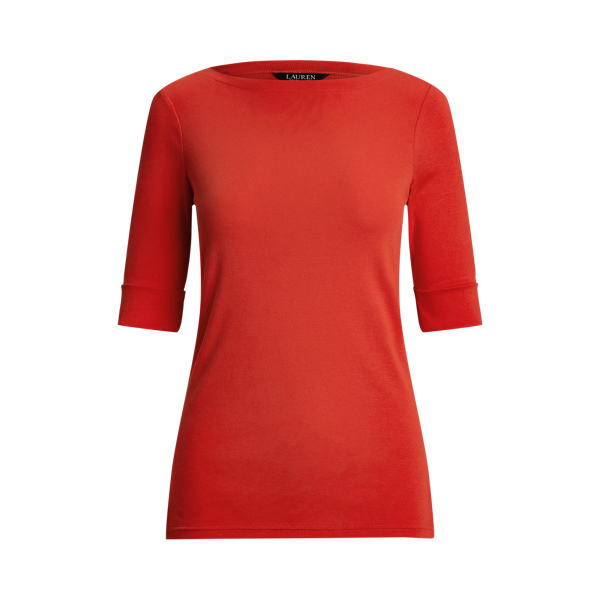 Stretch Cotton Boatneck Tee | Ralph Lauren
