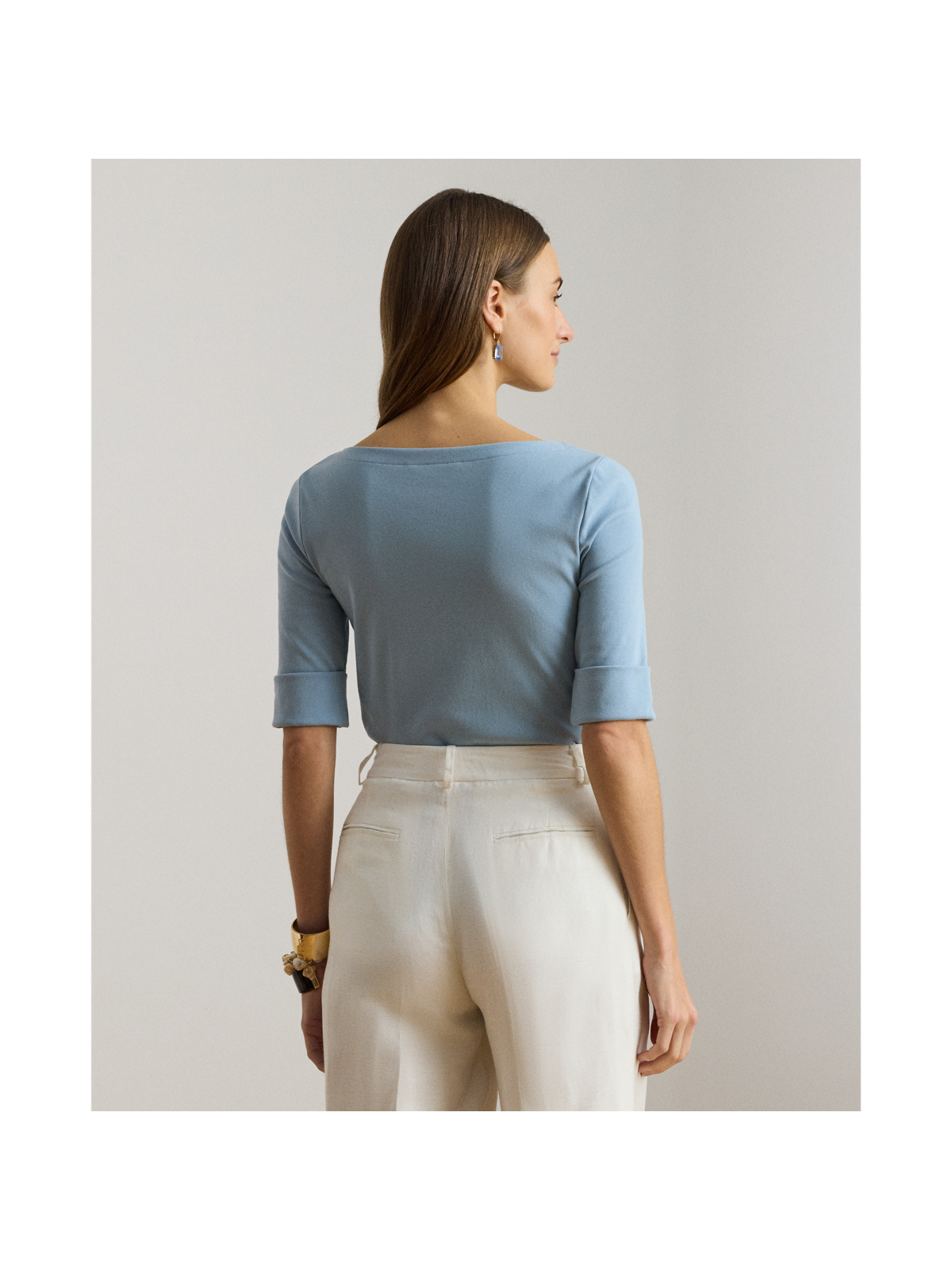 Женские футболки Ralph Lauren Stretch Cotton Boatneck Tee — фото 2