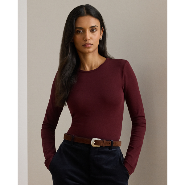 Stretch Cotton Long-Sleeve Tee