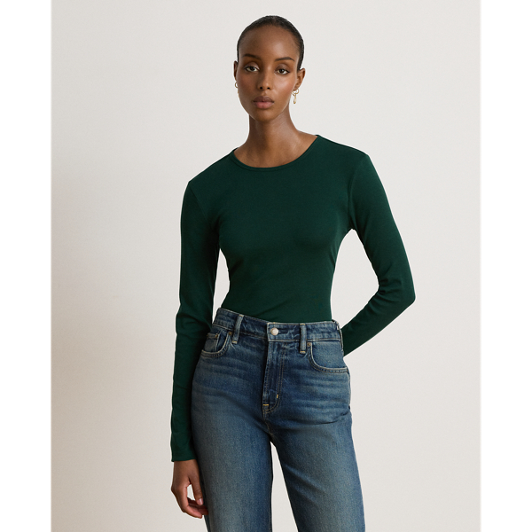 Stretch Cotton Long-Sleeve Tee