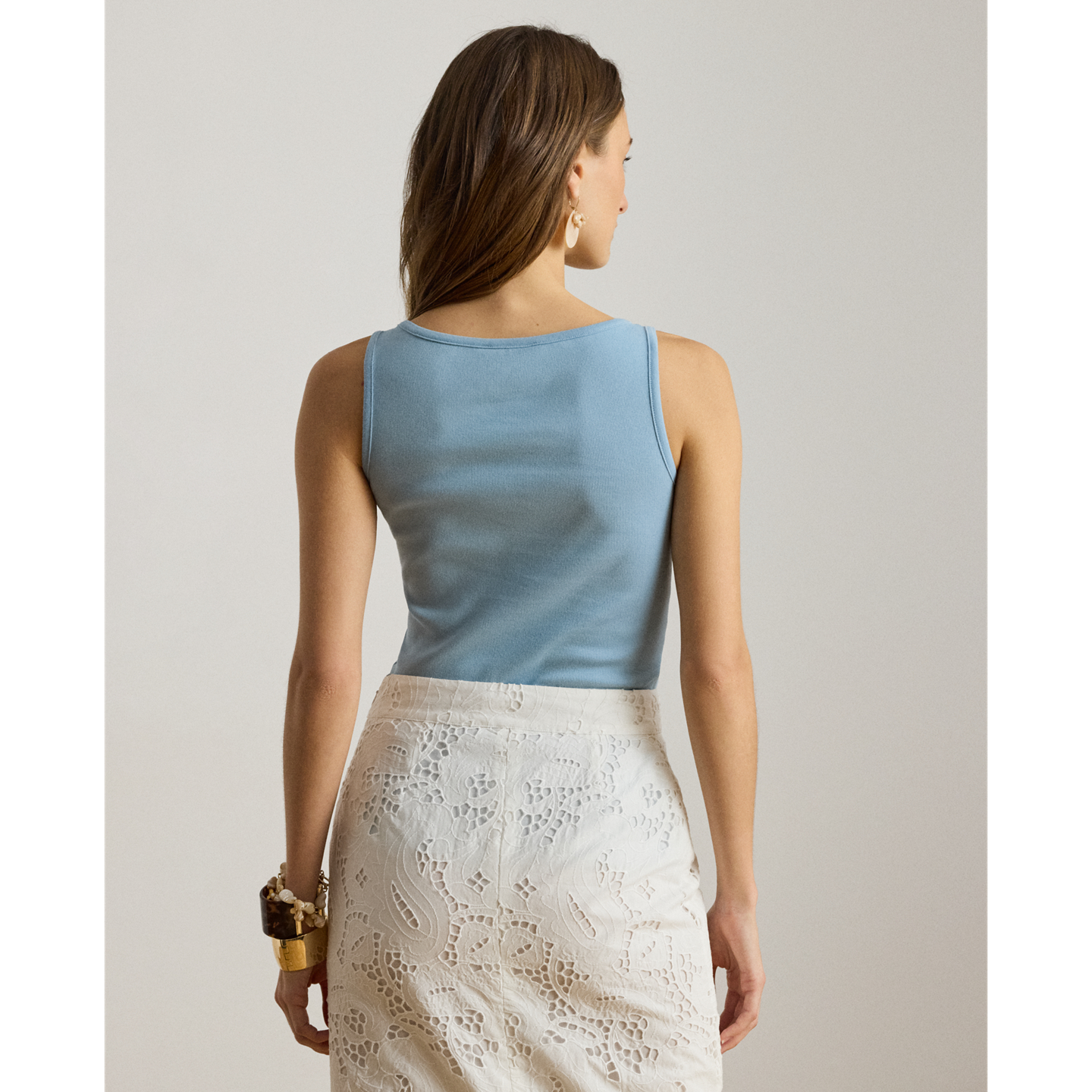 Женский топ Ralph Lauren Stretch Cotton, цвет: Синий — фото 2