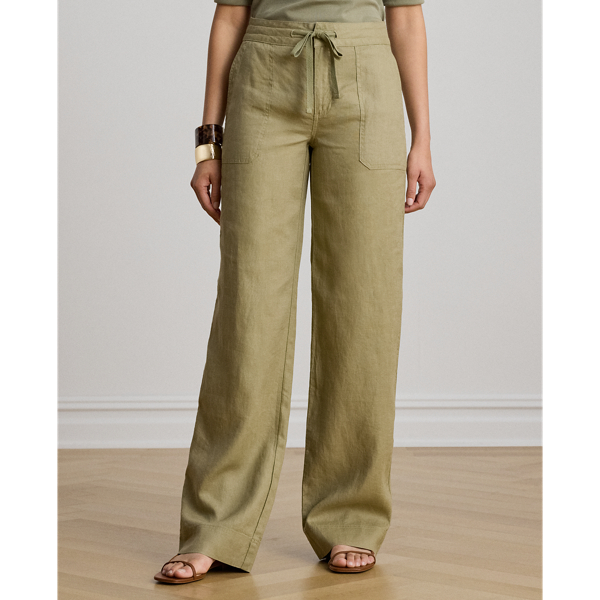 Light Agave Linen Wide Leg Pant Lauren 4