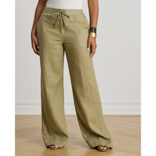 Light Agave Linen Wide Leg Pant Lauren 8