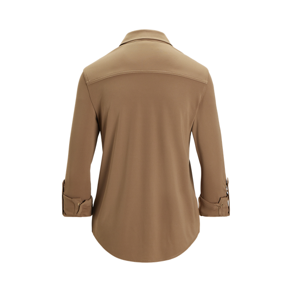 Honey Tan Roll-Tab Sleeve Shirt Lauren 2