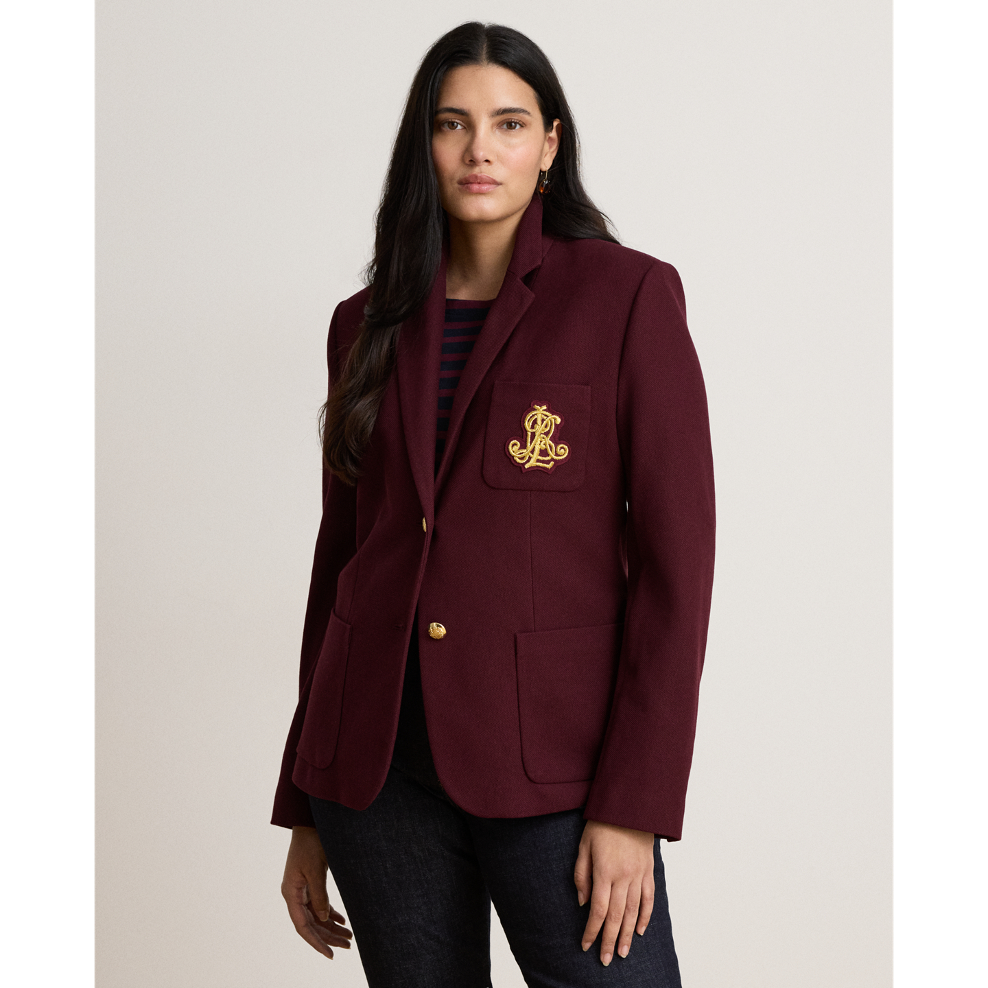 Женский пиджак Ralph Lauren Bullion Jacquard, цвет: Тёмный гранатовый — фото 6